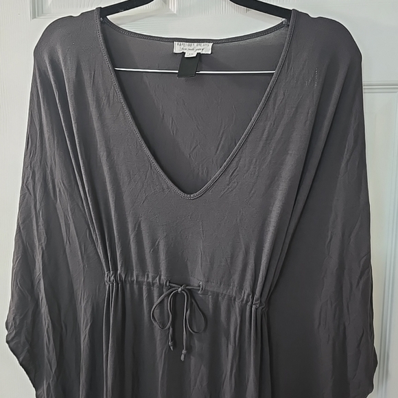 Barefoot Dreams Luxe Milk Jersey Paradise Cove Kaftan Dress Gray Carbon Size S/M - Picture 3 of 5